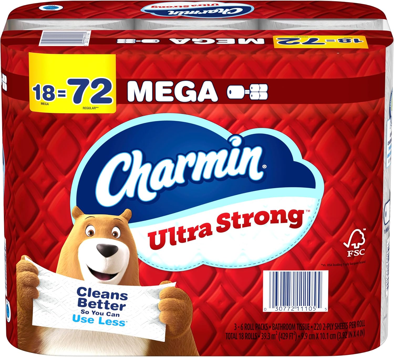 Charmin Ultra Strong Toilet Paper 18 Mega Rolls for Ultimate Clean