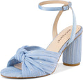 Bow Knot Heeled Sandals Chunky 3.15in Heel - Comfortable Wedding Look