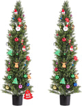VEVOR Artificial Cedar Topiary Trees 60 in 2-Set - Lifelike Porch