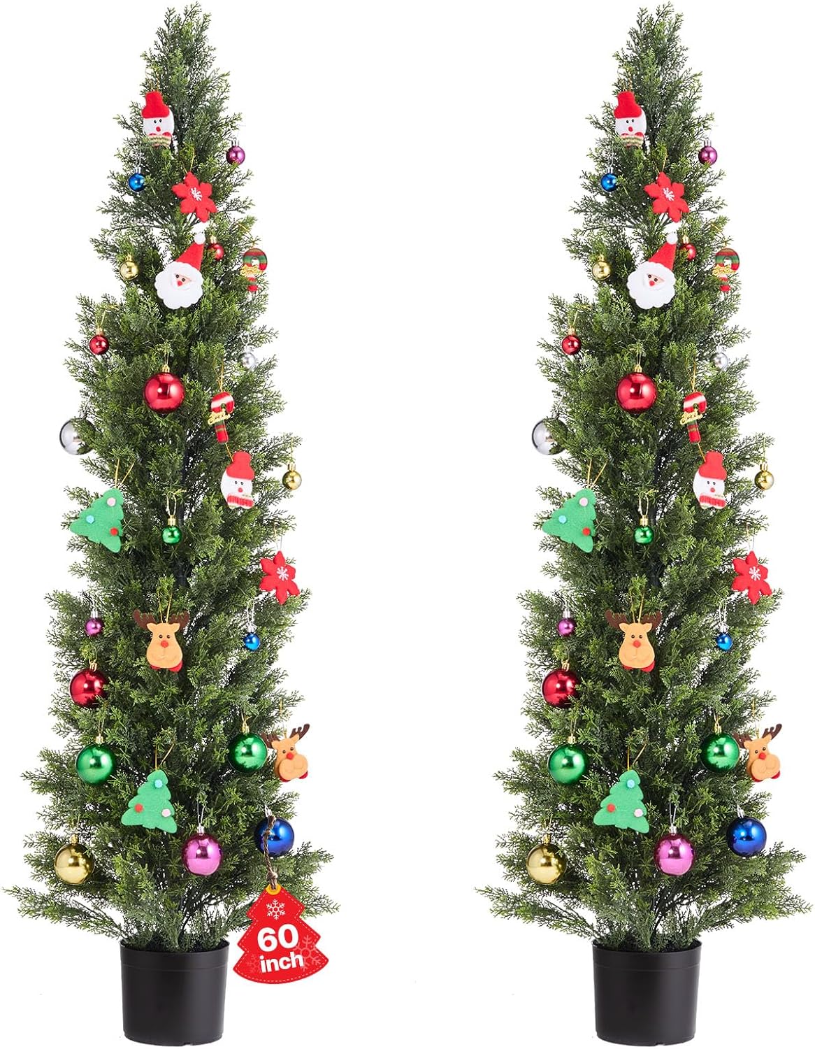 VEVOR 60 Inch Artificial Cedar Topiary Trees for Indoor Outdoor
