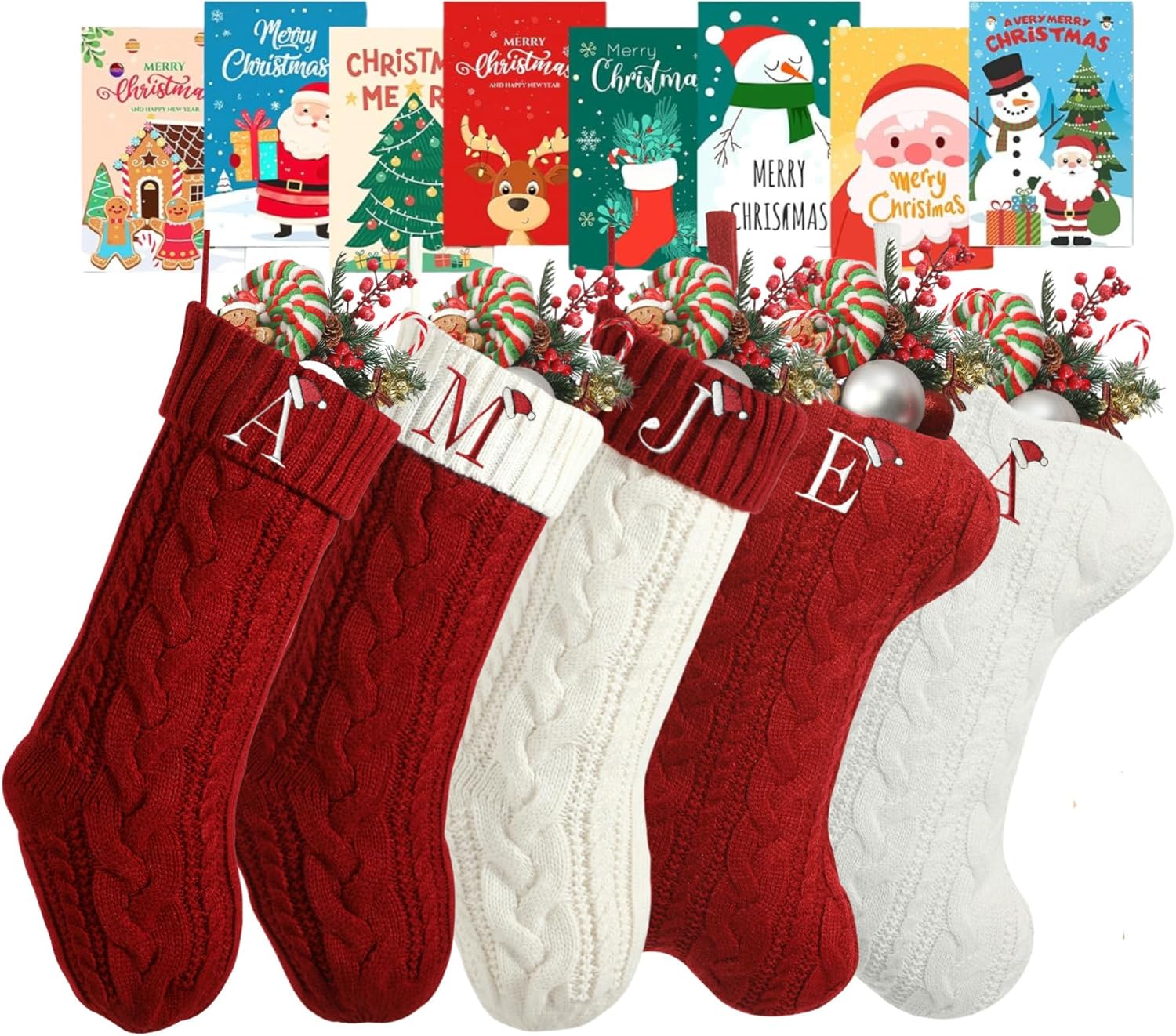 Personalized Christmas Stockings with Initials for Family Fun