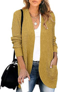 KIRUNDO Open Front Chunky Waffle Knit Cardigan - Cozy Fall Staple