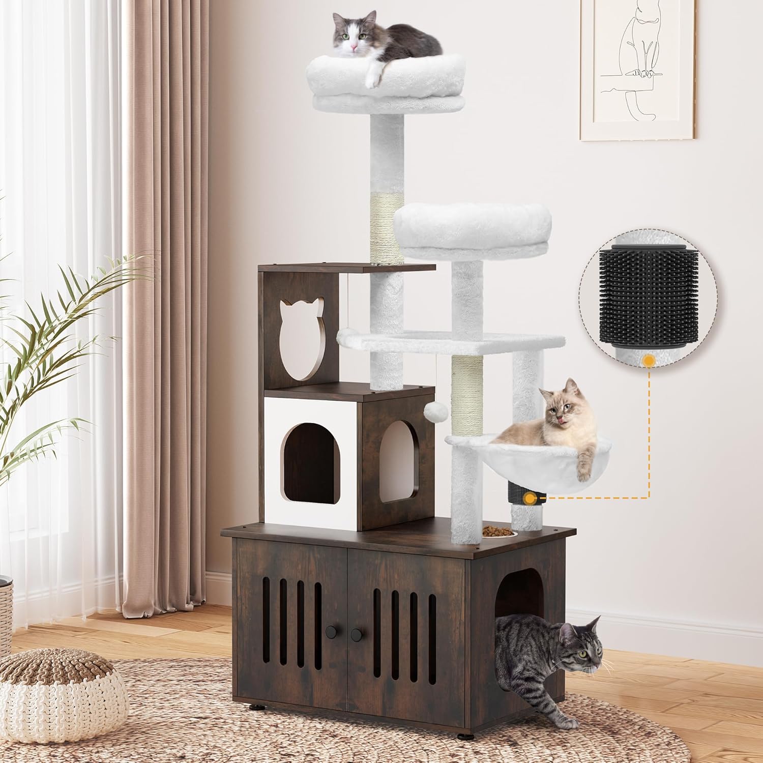 YITAHOME Cat Tree with Litter Box Enclosure for Modern Homes