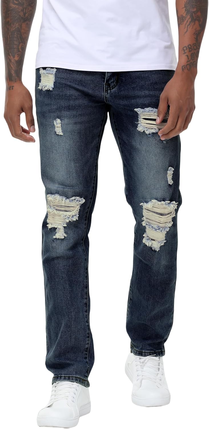 Men's Stretch Regular Fit Straight-Leg Denim Pants for Comfort