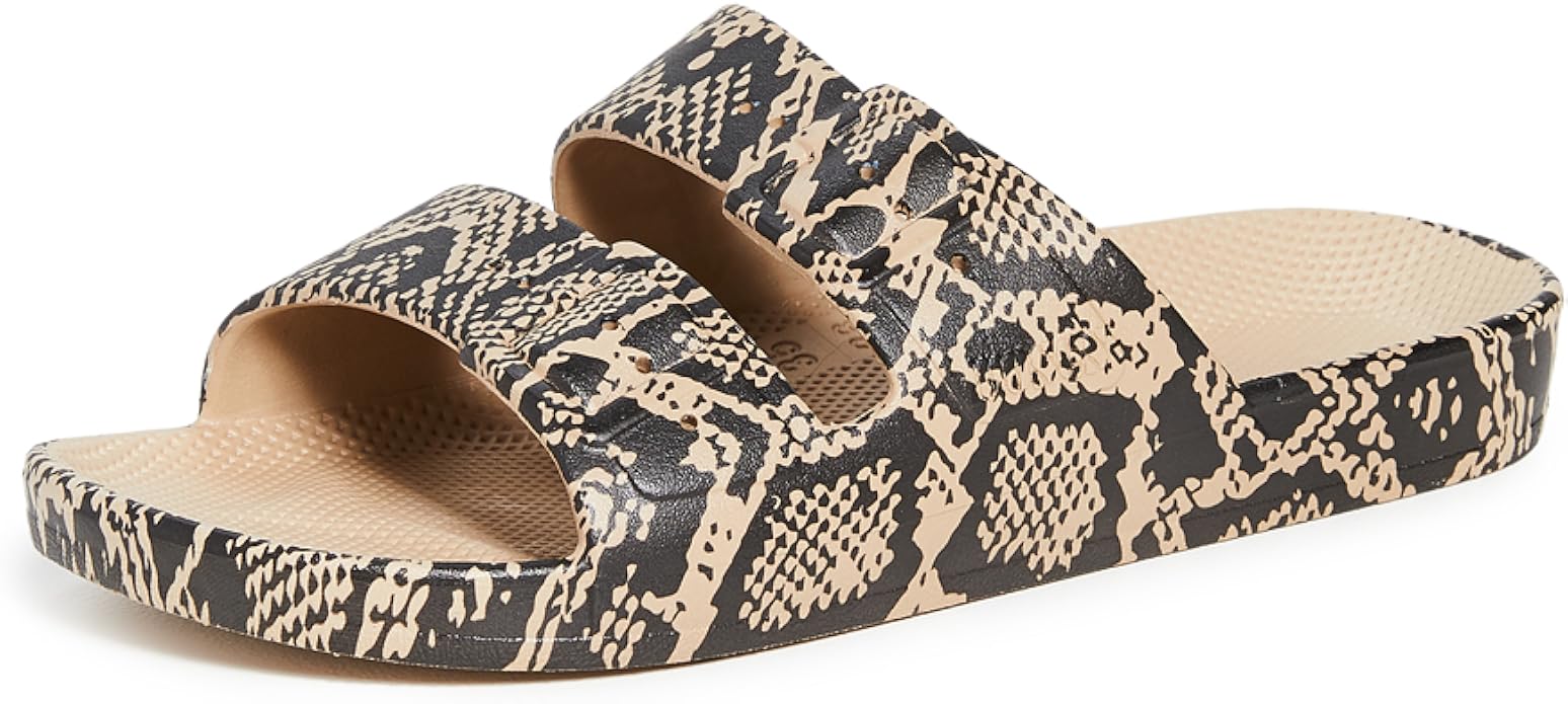 Freedom Moses Women's Moses Two Band Slides for Ultimate Comfort