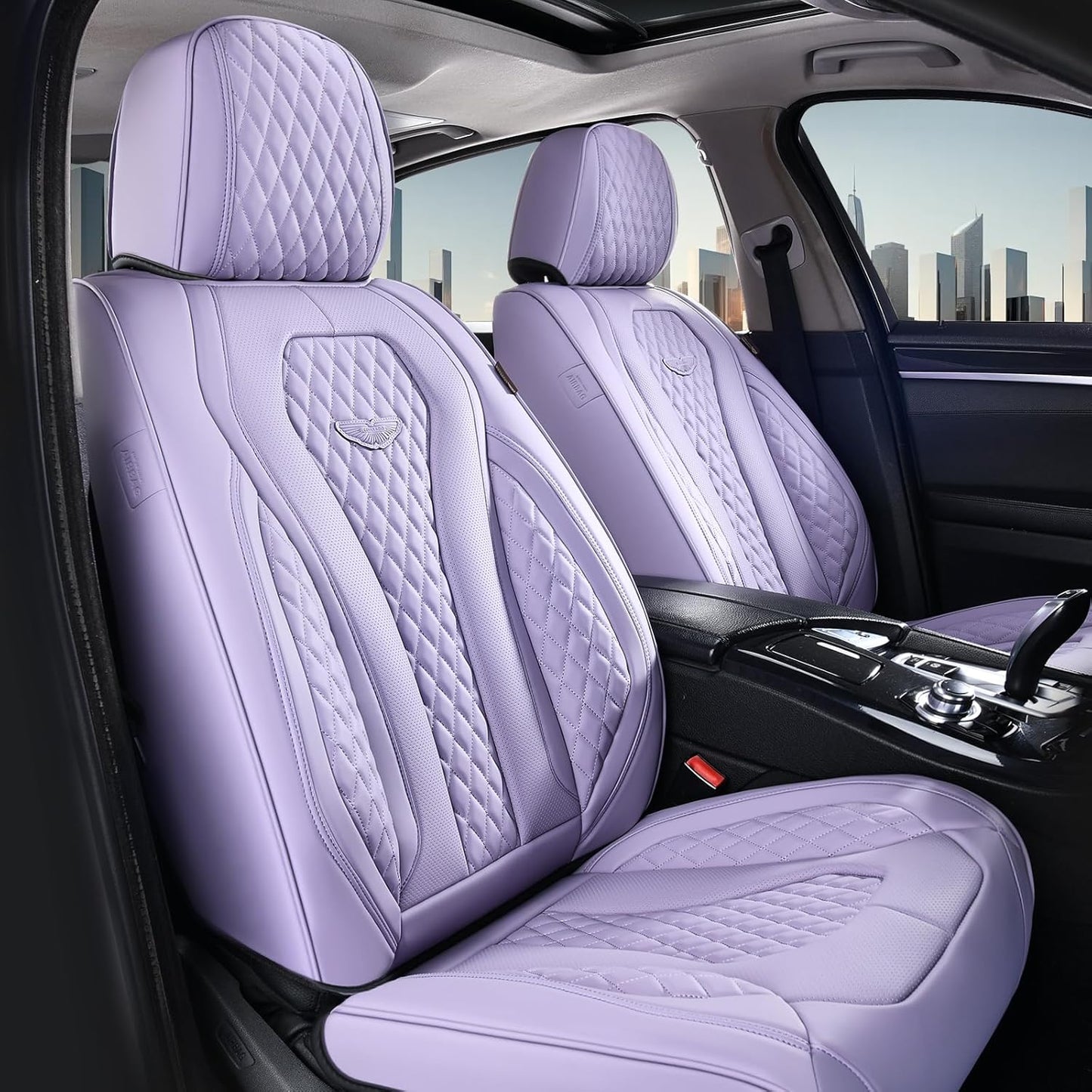 Coverado Luxury Car Seat Covers for Front Seats in Purple