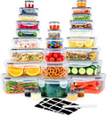Large Food Storage Containers Set with Lids - Airtight, 56 Pcs