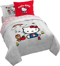 Hello Kitty Queen Comforter Set - 7 Piece Red & Grey Bedding