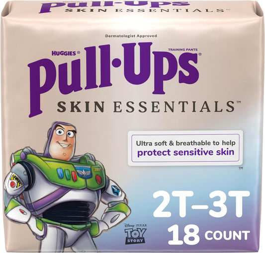 Pull-Ups Boys' Skin-Friendly Potty Training Pants 2T-3T, 18 Ct
