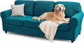 Stretch Sofa Slipcover Set Large Teal - 7 Piece Couch Protector