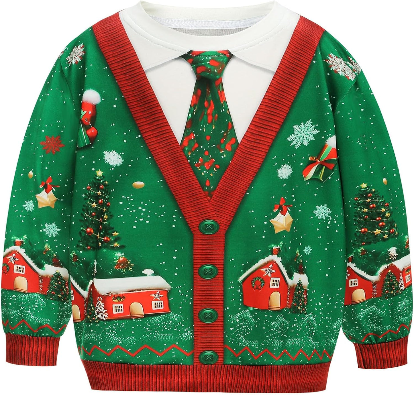 GRAJTCIN Kids Ugly Christmas Sweatshirt - Funny 3D Graphics