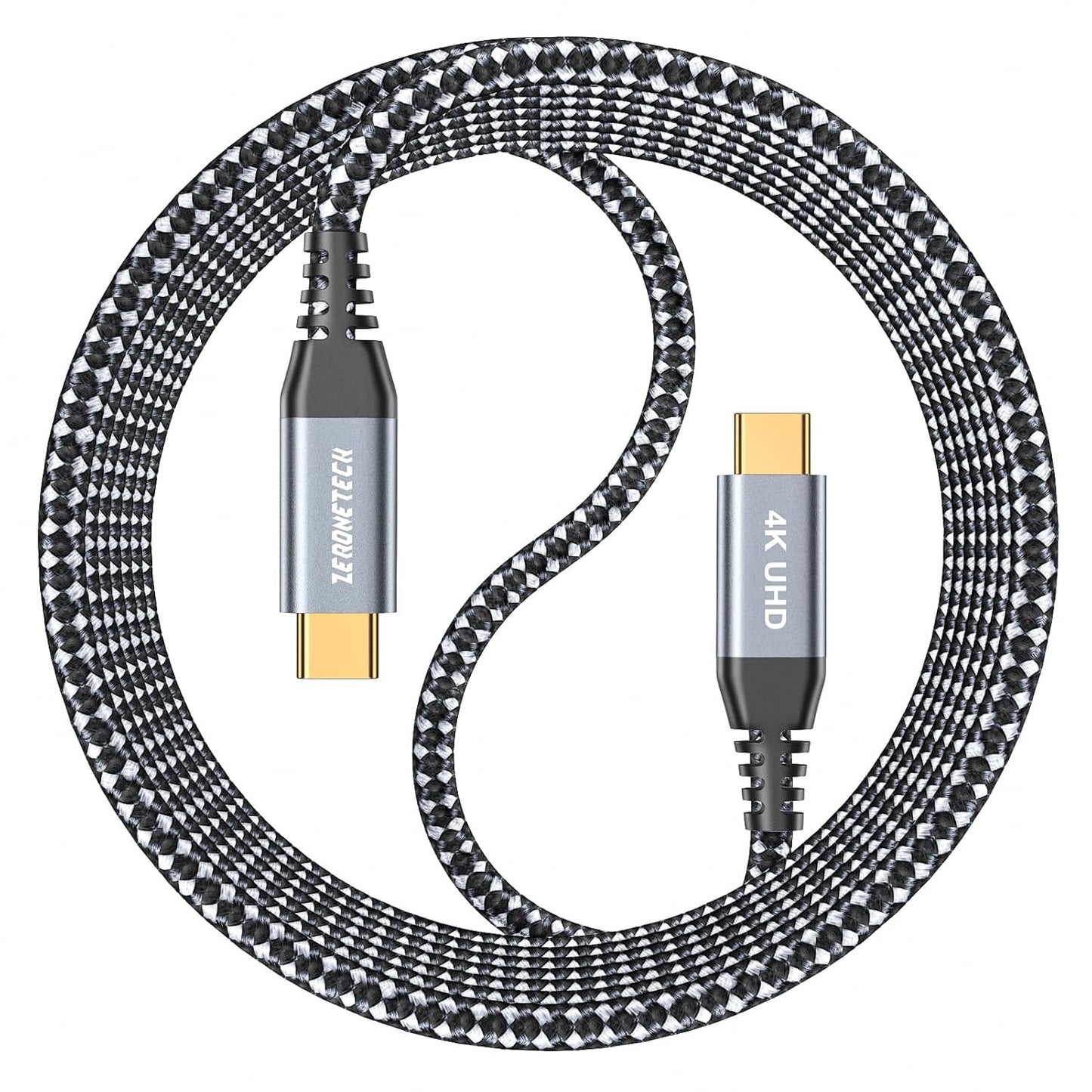 4K@60Hz Video & Fast Data Transfer - ZeroneTeck USB C Cable