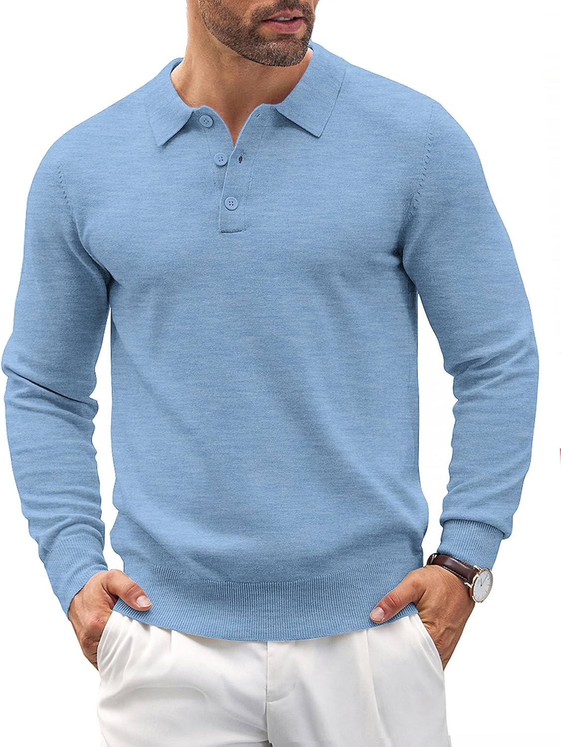 COOFANDY Mens Knit Polo Shirts for Casual and Golf Wear