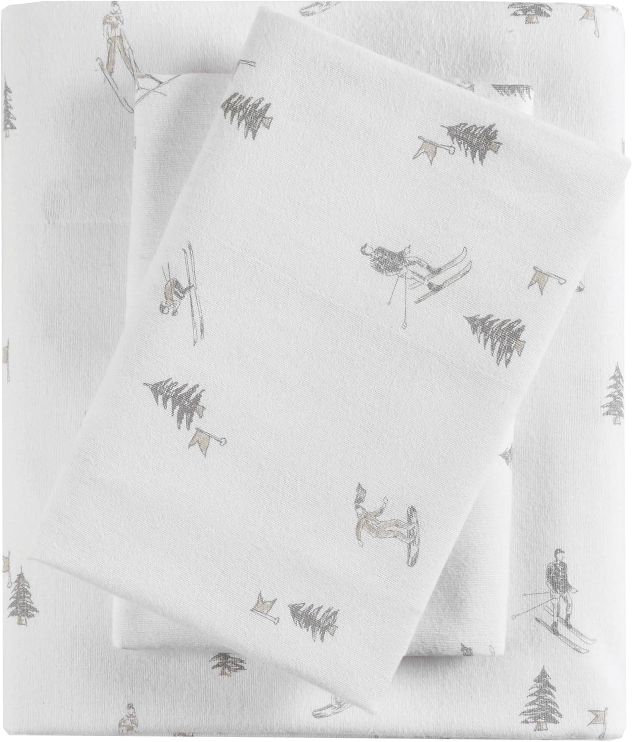 Cozy & Soft Ski Design Flannel Sheets Queen