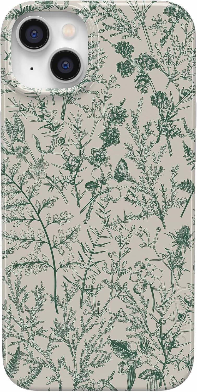 Casely iPhone 14 Case - Sage Garden Green Floral Design