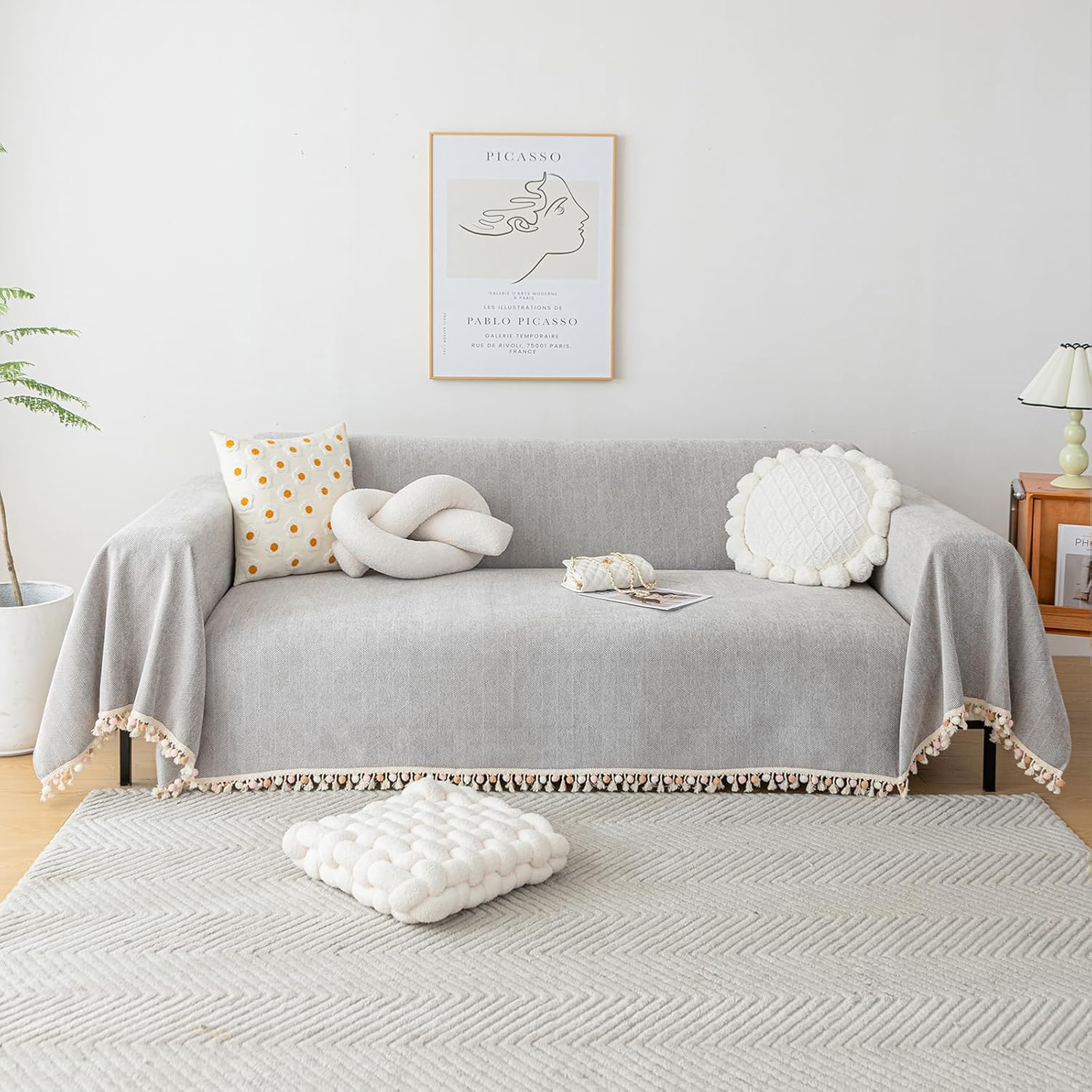 Grey Sofa Cover for Couch - Stylish Protection for Your Sofa