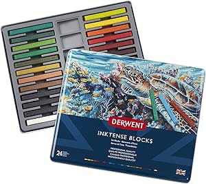 Inktense Block 24 Tin - Versatile Vibrant Water Soluble Colors