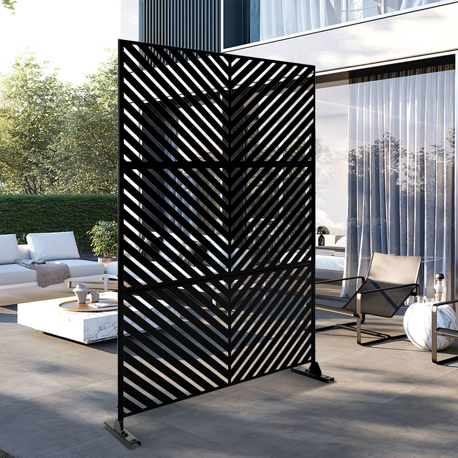 Metal Privacy Screen Outdoor 72in H47in W for Stylish Privacy