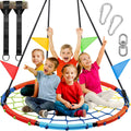 Spider Web Tree Swing 43in - Large Outdoor Saucer Net Swing
