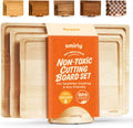 Wood Cutting Boards Set 3-Piece Birch Reversible with Juice Grooves