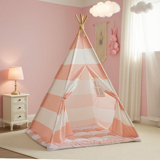 Teepee Tent for Kids with Padded Mat and Lights for Fun