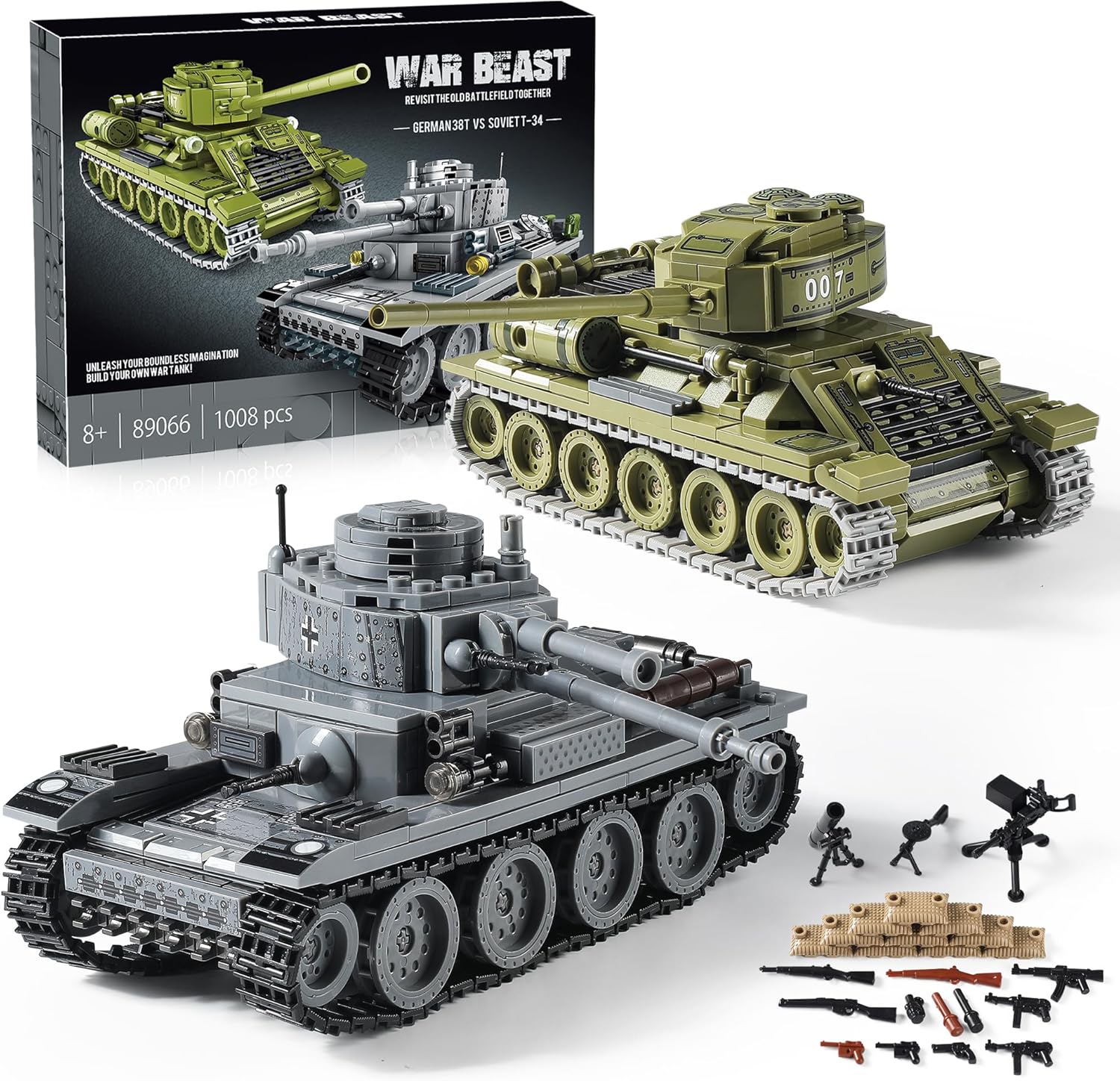 WW2 Army Tanks Toy Building Sets for Creative Kids Age 8