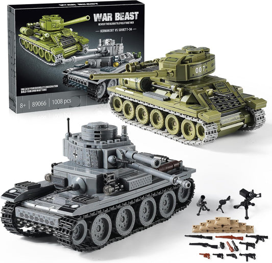 WW2 Army Tanks Toy Building Sets for Creative Kids Age 8