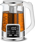Electric Programmable Glass Kettle 1.7L White - Temperature Control