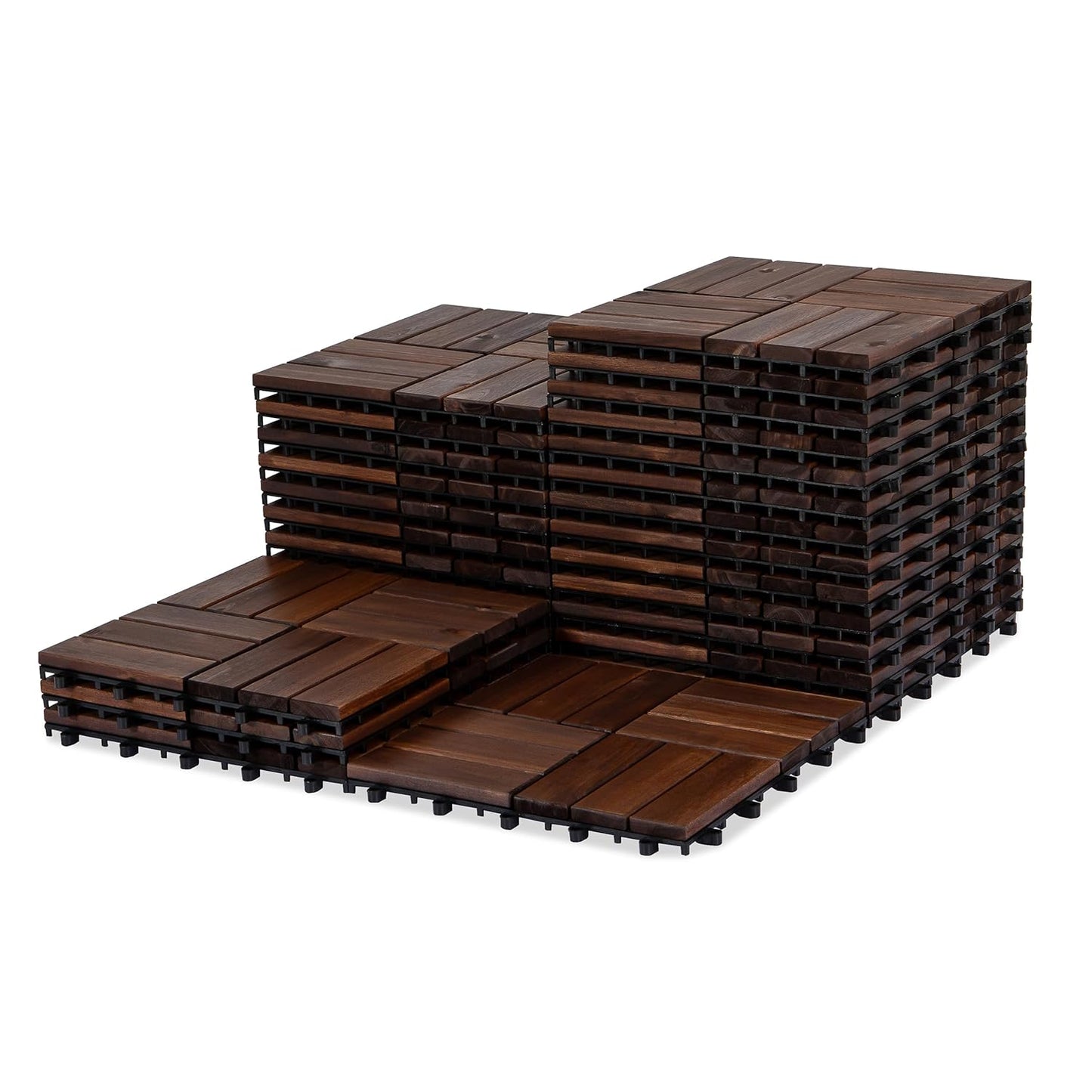 Acacia Wood Decking Tiles for Easy Interlocking Outdoor Flooring