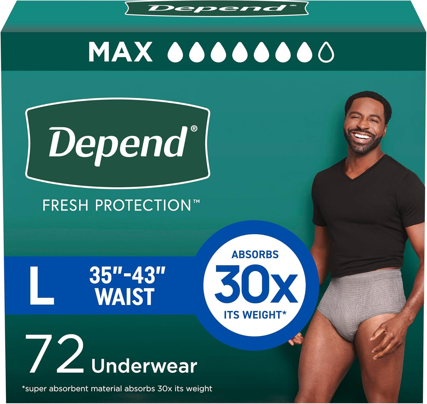 Depend Fresh Protection Adult Diapers for Men, Maximum Absorbency