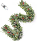 9FT Prelit Christmas Garland with Dual Color LED Lights