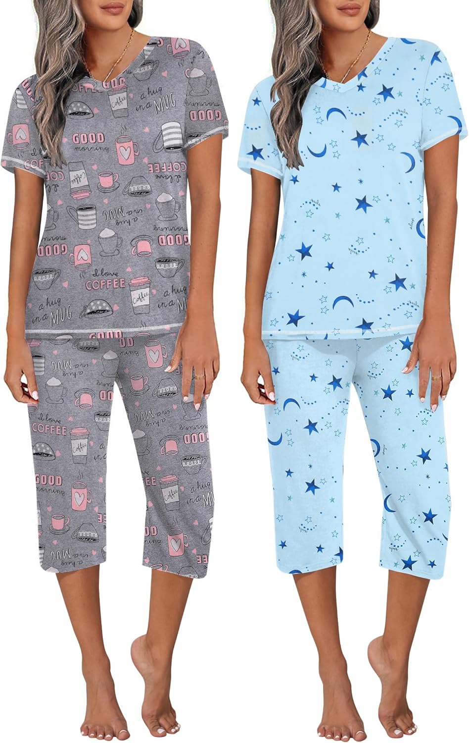 Ekouaer Women's Pajama Sets: Stylish Short Sleeve Pjs for Comfort