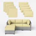 9 Pcs Outdoor Cushion Covers Set Orange - Waterproof Replacement