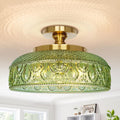Lamomo Semi Flush Mount Ceiling Light - Large 3-Bulb Globe Fixture