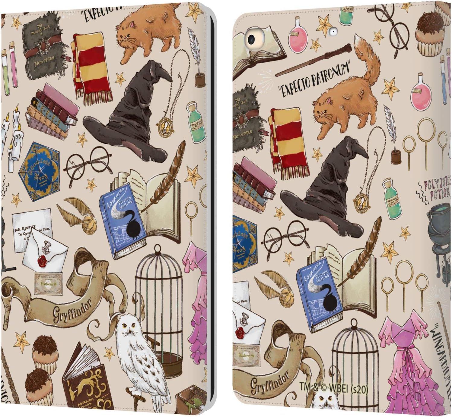 Harry Potter Hogwarts Pattern Leather Wallet Case for iPad 9.7