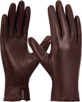 Fioretto Womens Leather Touchscreen Winter Gloves - Warm Wool Lining