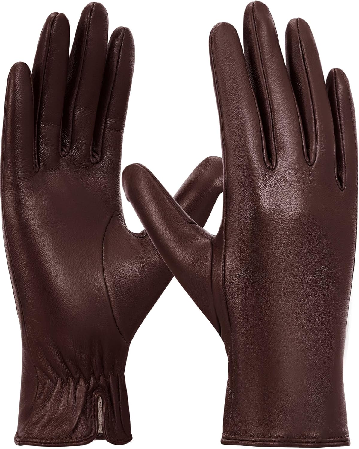 FIORETTO Womens Leather Gloves Winter Touchscreen Warm Wool Lined