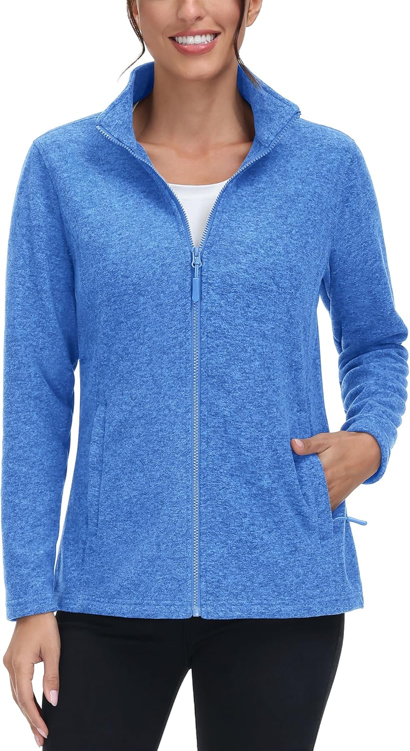 TACVASEN Women's Full Zip Fleece Jacket for Winter Comfort
