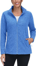 TACVASEN Women's Full Zip Fleece Jacket - Lightweight (Style KLVD)