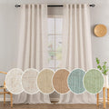 MIULEE Natural White Linen Curtains for Bedroom and Living Room