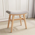 Solid Wood Small Vanity Stool - Compact Saddle Cushion Seat