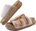 Womens Orthotic Sandals Comfortable Arch Support Faux Fur Slides in