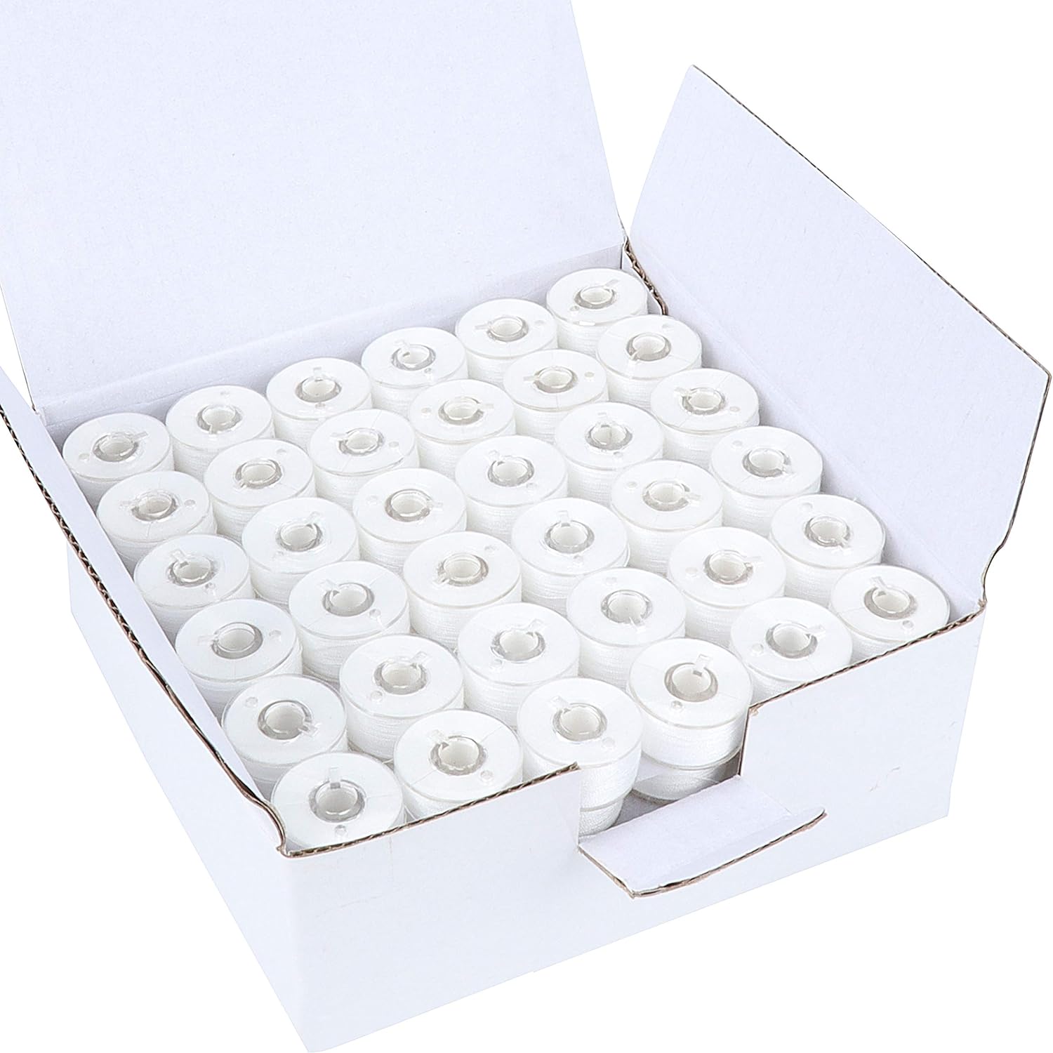 144 White Prewound Bobbins for Soft Embroidery