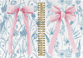 Coquette Pink Bow Floral Journal Notebook - Preppy Floral Spiral