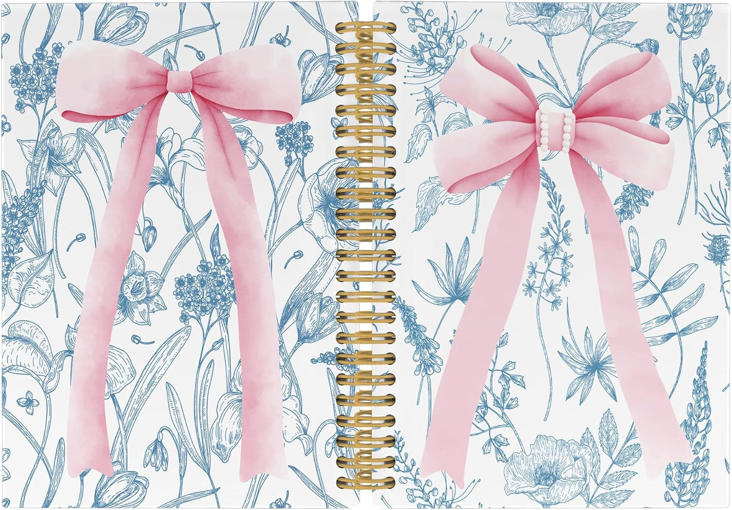 Pretty in Pink Floral Journal - College Ruled Spiral Notebook 5.5x8.3 for Girls & Women -Ideal Gift