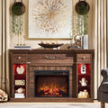 54in Farmhouse Electric Fireplace with Mantel - Cozy LED TV Stand