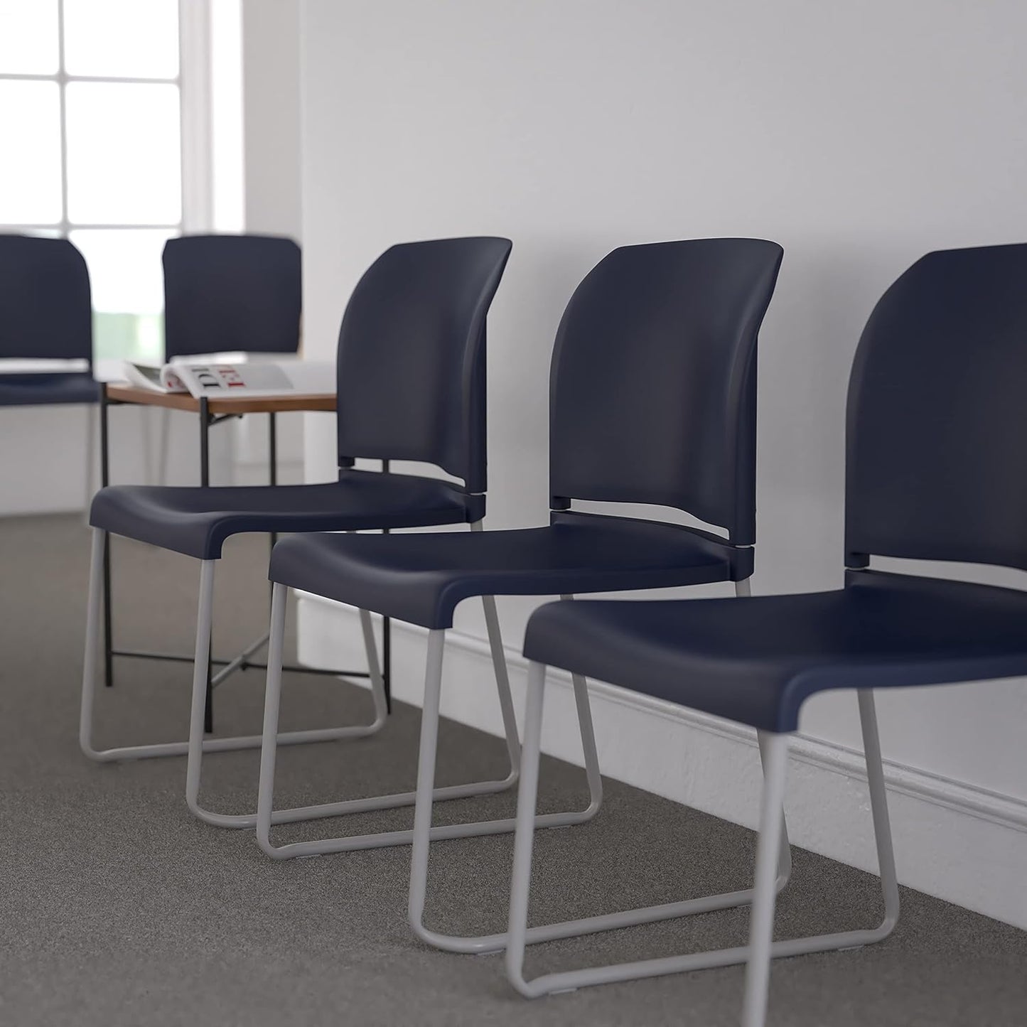 Contoured Stacking Chairs for Waiting Rooms and Offices