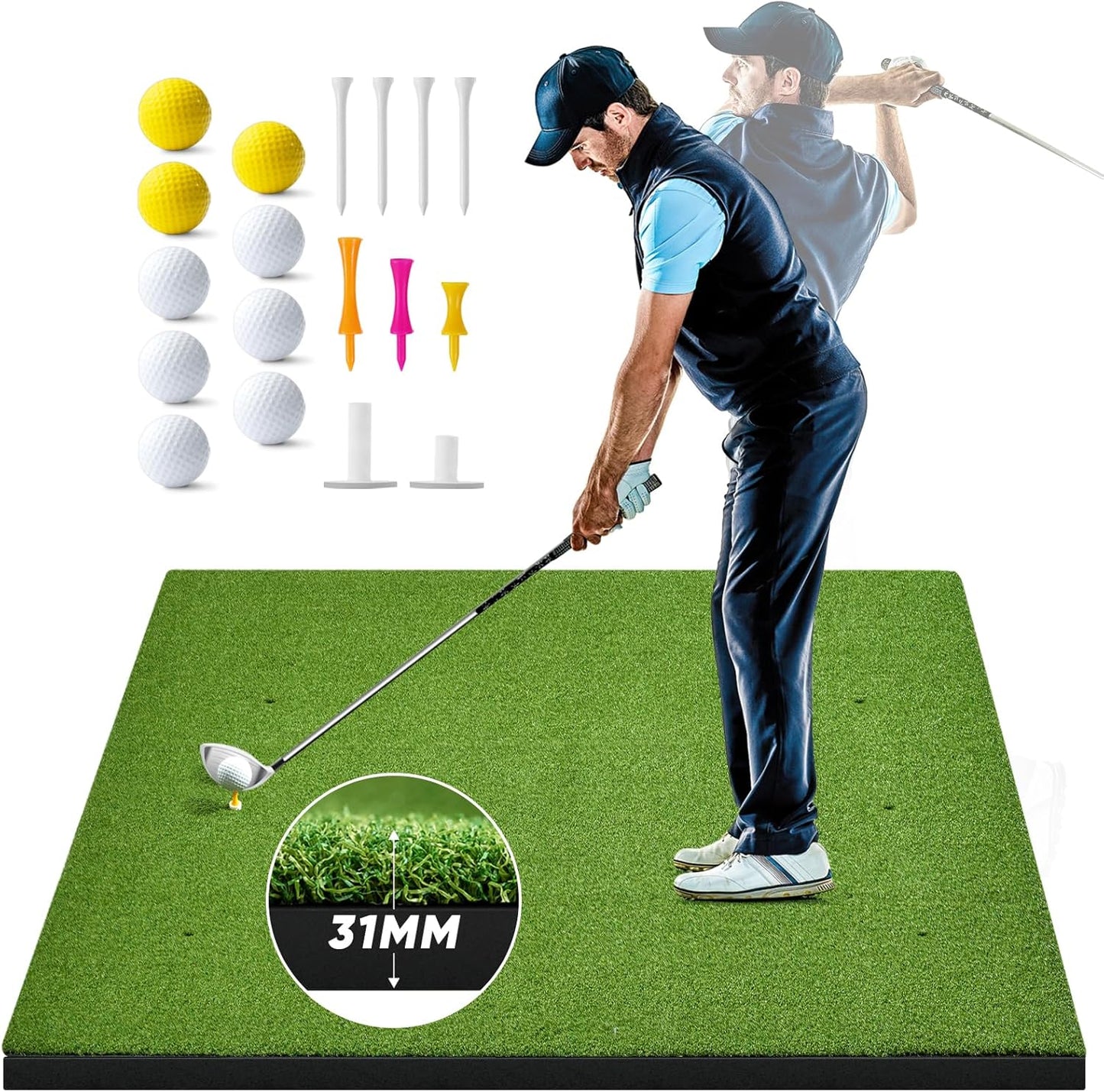 ADDplus 5x4ft Thick Golf Mat - Improve Your Swing!