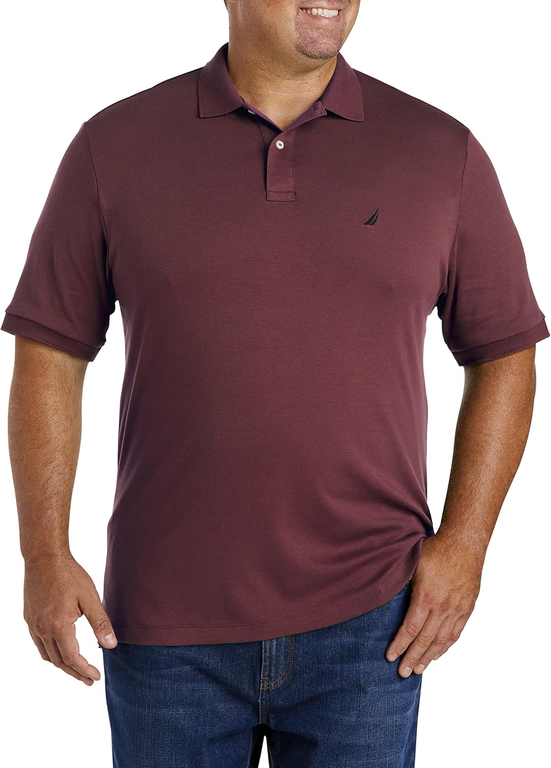 Nautica Mens Classic Fit Short Sleeve Solid Cotton Polo Shirt