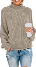 Turtleneck Batwing Oversized Chunky Knit Sweater - Cozy Layering